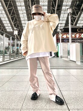 「DANKE SCHON（ダンケシェーン）のアイテム（スウェット）」を使った、YU-KA OZAWAさん（レディース・153cm）の春コーディネート