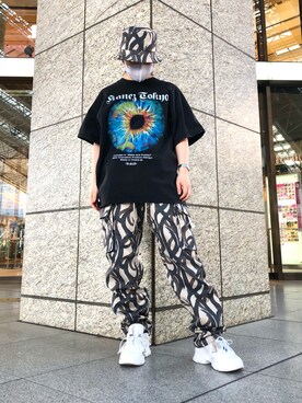 「DANKE SCHON（ダンケシェーン）のアイテム（帽子）」を使った、YU-KA OZAWAさん（レディース・153cm）の春コーディネート