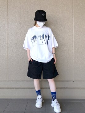 「KaneZ（ケインズ）のアイテム（帽子）」を使った、YU-KA OZAWAさん（レディース・153cm）の夏コーディネート