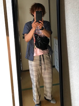 「ANDGEEBEE（アンジービー）のアイテム（パンツ）」を使った、nyam7さん（レディース・155cm）の夏コーディネート