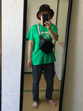 「ANDGEEBEE（アンジービー）のアイテム（帽子）」を使った、nyam7さん（レディース・155cm）の夏コーディネート