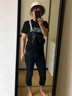 「ANDGEEBEE（アンジービー）のアイテム（帽子）」を使った、nyam7さん（レディース・155cm）の夏コーディネート