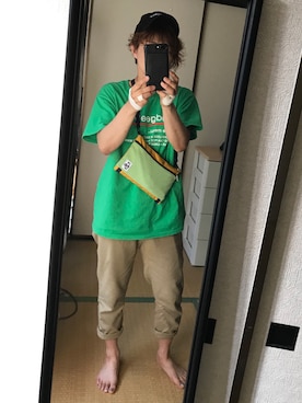 「ANDGEEBEE（アンジービー）のアイテム（キャップ）」を使った、nyam7さん（レディース・155cm）の夏コーディネート