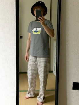 「ANDGEEBEE（アンジービー）のアイテム（帽子）」を使った、nyam7さん（レディース・155cm）の夏コーディネート