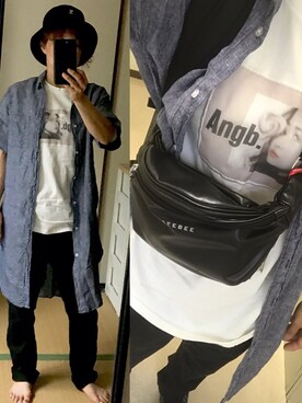 「ANDGEEBEE（アンジービー）のアイテム（帽子）」を使った、nyam7さん（レディース・155cm）の夏コーディネート