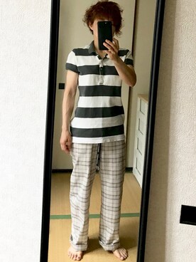 「ANDGEEBEE（アンジービー）のアイテム（パンツ）」を使った、nyam7さん（レディース・155cm）の夏コーディネート