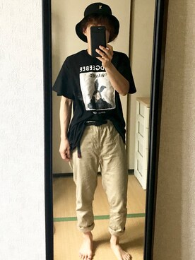 「ANDGEEBEE（アンジービー）のアイテム（帽子）」を使った、nyam7さん（レディース・155cm）の夏コーディネート
