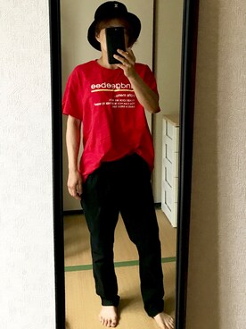 「ANDGEEBEE（アンジービー）のアイテム（帽子）」を使った、nyam7さん（レディース・155cm）の夏コーディネート