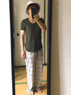 「ANDGEEBEE（アンジービー）のアイテム（パンツ）」を使った、nyam7さん（レディース・155cm）の夏コーディネート