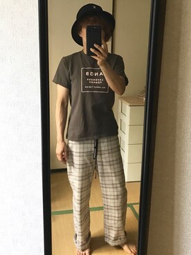 「ANDGEEBEE（アンジービー）のアイテム（パンツ）」を使った、nyam7さん（レディース・155cm）の夏コーディネート