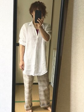 「ANDGEEBEE（アンジービー）のアイテム（パンツ）」を使った、nyam7さん（レディース・155cm）の夏コーディネート