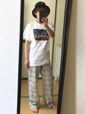 「ANDGEEBEE（アンジービー）のアイテム（パンツ）」を使った、nyam7さん（レディース・155cm）の夏コーディネート
