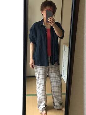 「ANDGEEBEE（アンジービー）のアイテム（パンツ）」を使った、nyam7さん（レディース・155cm）の夏コーディネート