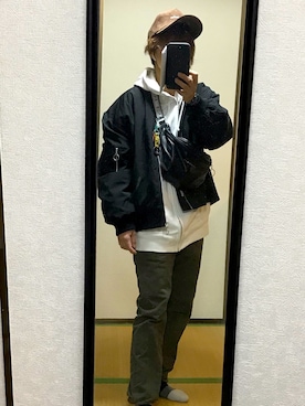 「ANDGEEBEE（アンジービー）のアイテム（ジャケット/アウター）」を使った、nyam7さん（レディース・155cm）の秋コーディネート