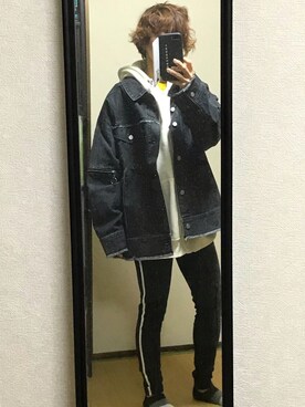 「ANDGEEBEE（アンジービー）のアイテム（ジャケット/アウター）」を使った、nyam7さん（レディース・155cm）の春コーディネート