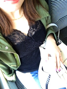 「Ungrid（アングリッド）のフレイドヘムストスリ（デニムパンツ）」を使った、はるさん（レディース・155cm）の春コーディネート