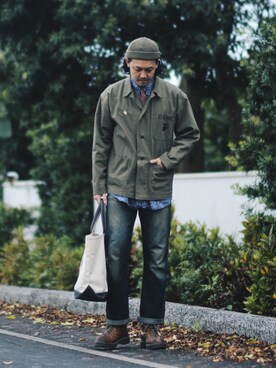 「menswear」｜「アイテム（ブーツ）」を使った、_h.n.d.w_さん（メンズ・180cm）の春コーディネート