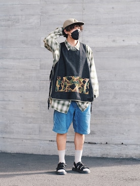 「oversize」｜「アイテム（その他トップス）」を使った、_h.n.d.w_さん（メンズ・180cm）の夏コーディネート