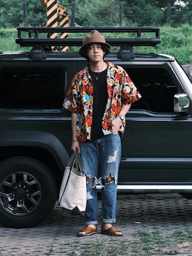 「hawaii」｜_h.n.d.w_さん（メンズ・180cm）の秋コーディネート