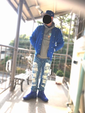 「PRO CLUB （プロクラブ）のアイテム（スタジャン）」を使った、RRTSさん（メンズ・178cm）の冬コーディネート