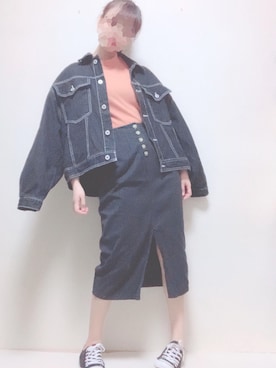 「apres jour（アプレジュール）のアイテム（デニムジャケット）」を使った、はるかこさん（レディース・157cm）の秋コーディネート