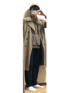 「SHIPS JET BLUE（シップスジェットブルー）のアイテム（ニットキャップ/ビーニー）」を使った、まさん（メンズ・177cm）の冬コーディネート