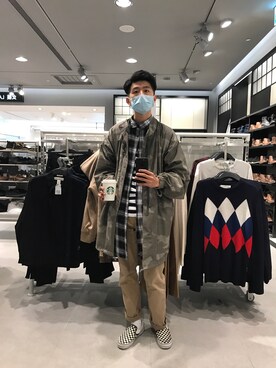 「OVERKILL inc.（オーバーキル）のアイテム」を使った、Owen Wu さん（メンズ・174cm）の冬コーディネート