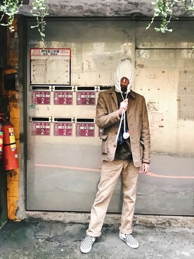 「MK MICHEL KLEIN HOMME （エムケーミッシェルクランオム）のアイテム（ジャケット/アウター）」を使った、Owen Wu さん（メンズ・174cm）の冬コーディネート