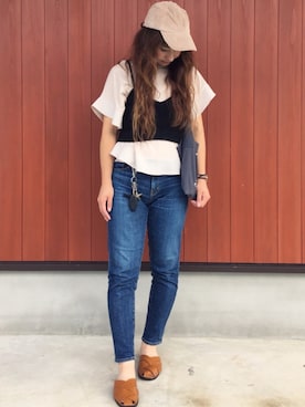 「コーデュロイキャップ」｜𝚁𝚒𝚎 ‪︎‬‪︎☺︎さん（レディース・160cm）の秋コーディネート