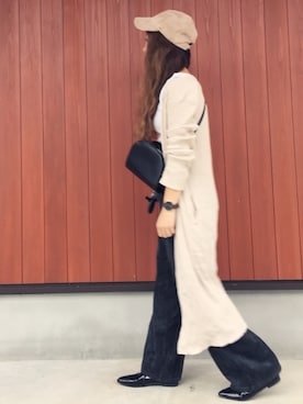 「コーデュロイキャップ」｜「アイテム（アナログ腕時計）」を使った、𝚁𝚒𝚎 ‪︎‬‪︎☺︎さん（レディース・160cm）の秋コーディネート