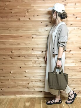 「Another Edition（アナザーエディション）のアイテム（帽子）」を使った、𝚁𝚒𝚎 ‪︎‬‪︎☺︎さん（レディース・160cm）の夏コーディネート