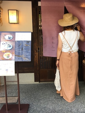 「SPINNS(スピンズ)のアイテム(タンクトップ)」を使った、𝚁𝚒𝚎 ︎︎☺︎さん(レディース・160cm)の夏コーディネート