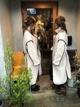「一押しのアウタースタイル」｜𝚁𝚒𝚎 ‪︎‬‪︎☺︎さん（レディース・160cm）の冬コーディネート