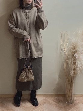 「SVEC（シュベック）のアイテム（ブーツ）」を使った、𝚁𝚒𝚎 ‪︎‬‪︎☺︎さん（レディース・160cm）の冬コーディネート