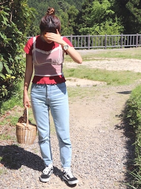 「ロールアップ」｜「アイテム（キャミソール）」を使った、yamachanさん（レディース・168cm）の春コーディネート