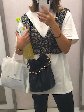 「RETRO GIRL（レトロガール）のセミフレアパンツ（その他パンツ）」を使った、shioponさん（レディース・157cm）の夏コーディネート