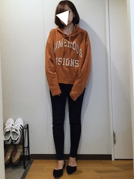 「SMELLY（スメリー）のアイテム（ピアス（両耳用））」を使った、ももたろうさん（レディース・163cm）の秋コーディネート