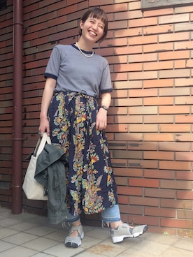 「アイテム（トートバッグ）」を使った、canae ueharaさん（レディース・162cm・20代）の夏コーディネート