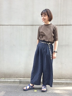 「Chaco（チャコ）のアイテム」を使った、canae ueharaさん（レディース・162cm）の夏コーディネート