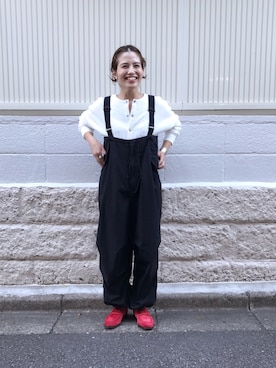 「BEAMS BOY（ビームスボーイ）のアイテム（Tシャツ/カットソー）」を使った、canae ueharaさん（レディース・162cm）の秋コーディネート