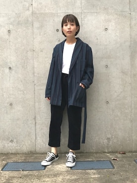 「ハンサムコーデ」｜「アイテム（ジャケット/アウター）」を使った、canae ueharaさん（レディース・162cm）の秋コーディネート