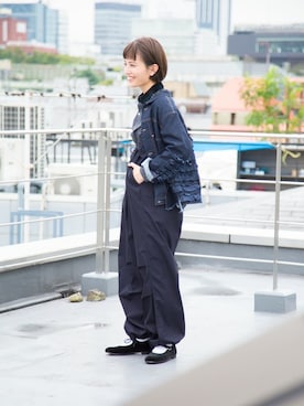 「A（エィス）のアイテム（ブルゾン）」を使った、canae ueharaさん（レディース・162cm）の秋コーディネート