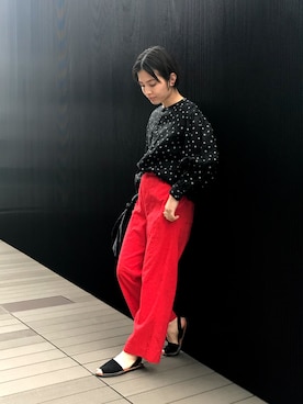 「アイテム（イヤリング）」を使った、canae ueharaさん（レディース・162cm・20代）の春コーディネート