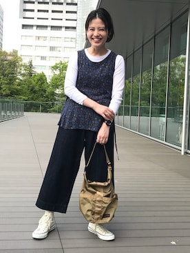 「アイテム（腕時計）」を使った、canae ueharaさん（レディース・162cm）の春コーディネート