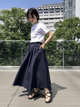 「BEAMS BOY（ビームスボーイ）のアイテム（スカート）」を使った、canae ueharaさん（レディース・162cm）の夏コーディネート
