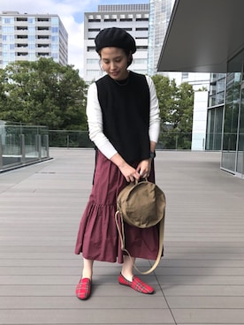 「アイテム（その他シューズ）」を使った、canae ueharaさん（レディース・162cm）の夏コーディネート