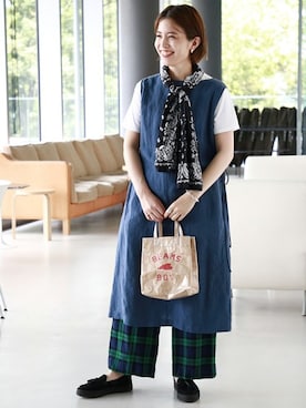 「BEAMS BOY（ビームスボーイ）のアイテム（財布/小物）」を使った、canae ueharaさん（レディース・162cm）の夏コーディネート