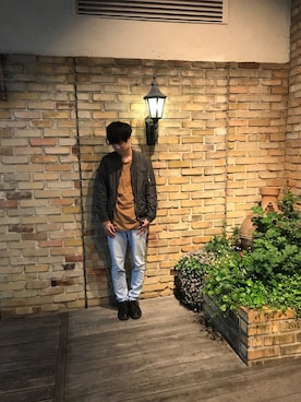 「collective.（コレクティブ）のアイテム（MA-1）」を使った、Takuroさん（メンズ・178cm）の春コーディネート