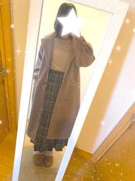 「rps（アールピーエス）のアイテム（チェスターコート）」を使った、hii_tonさん（レディース・165cm）の冬コーディネート