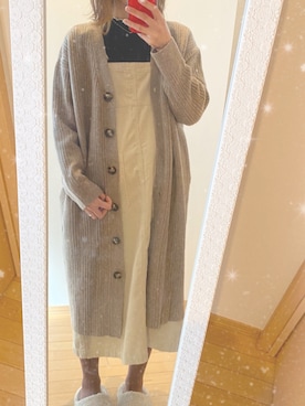 「チョコ色に染まれ」｜「アイテム（サロペット/オーバーオール）」を使った、hii_tonさん（レディース・165cm）の冬コーディネート